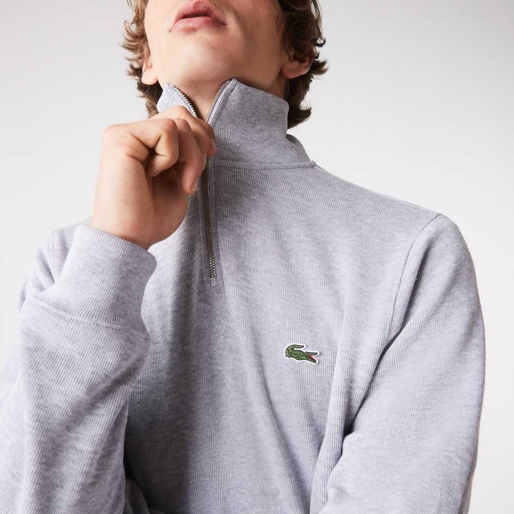 Lacoste Half Zip Pamuklu Gri | XV9086147