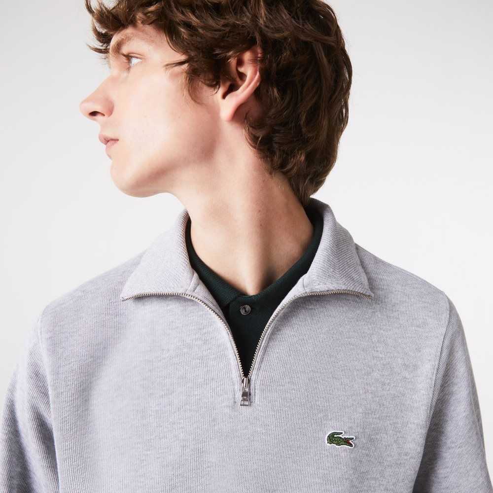 Lacoste Half Zip Pamuklu Gri | XV9086147