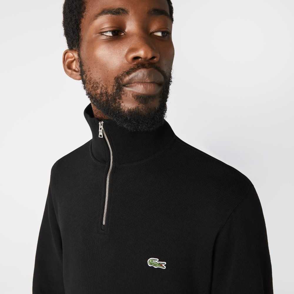 Lacoste Half Zip Pamuklu Siyah | VB3407896