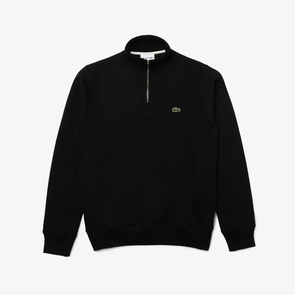 Lacoste Half Zip Pamuklu Siyah | VB3407896