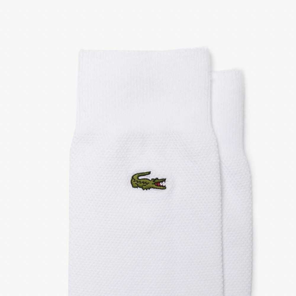 Lacoste High-Cut Pamuklu Pique 3-Pack Beyaz | XZ2097618