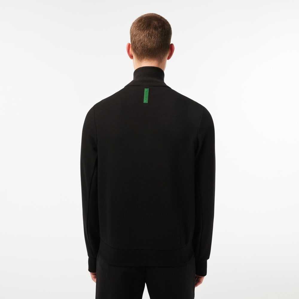 Lacoste High-Neck Pamuklu Blend Zip Siyah | BA0498137