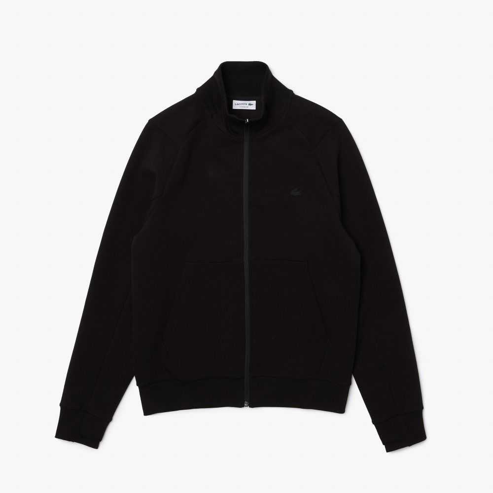 Lacoste High-Neck Pamuklu Blend Zip Siyah | BA0498137