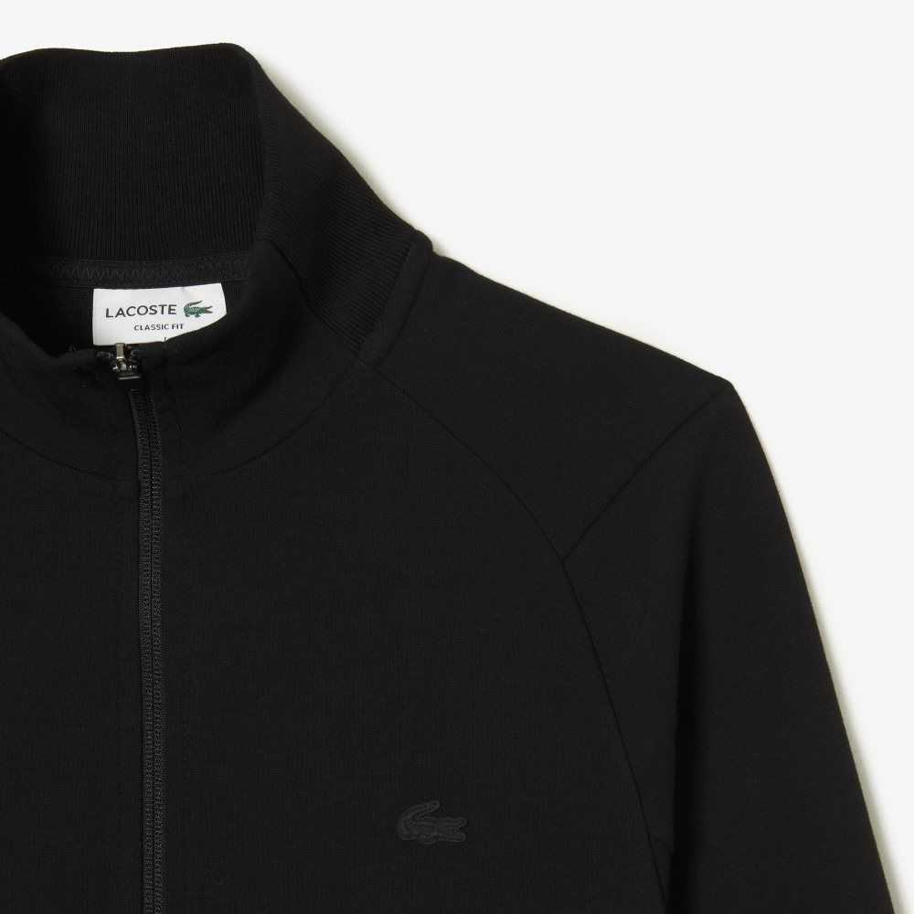 Lacoste High-Neck Pamuklu Blend Zip Siyah | BA0498137