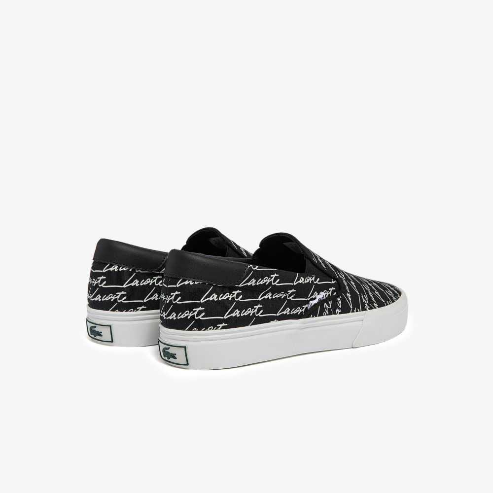 Lacoste Jump Serve Kanvas Slip-On Siyah Beyaz | WS2079358