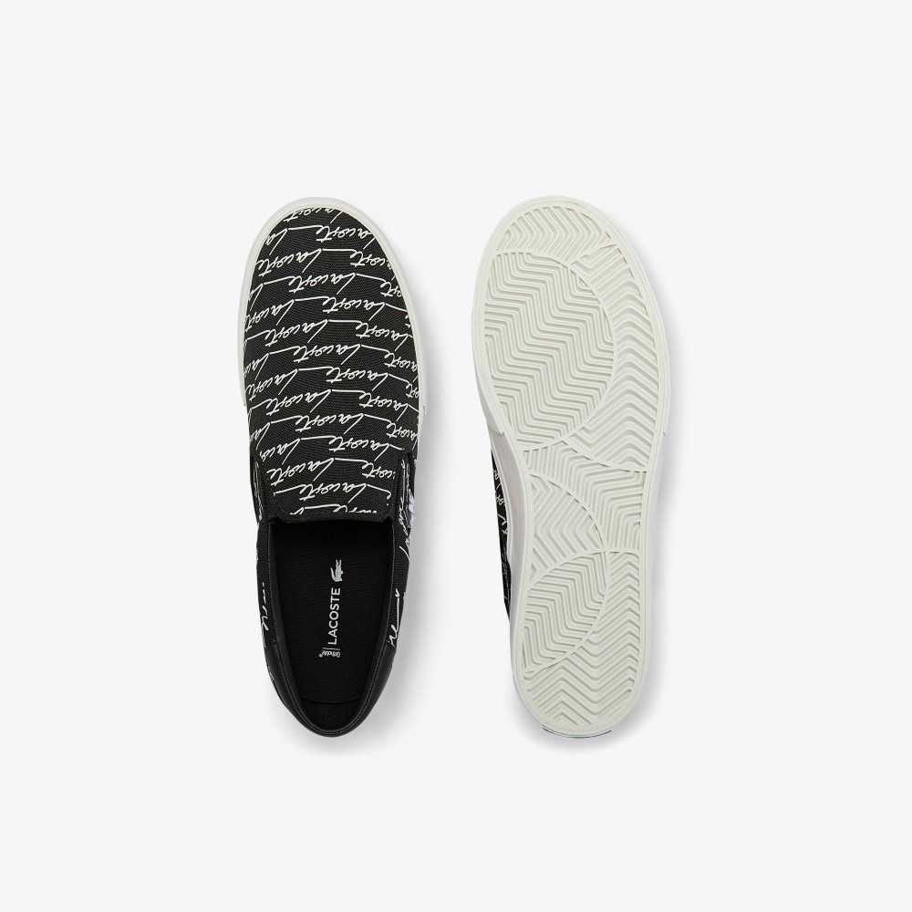 Lacoste Jump Serve Kanvas Slip-On Siyah Beyaz | WS2079358