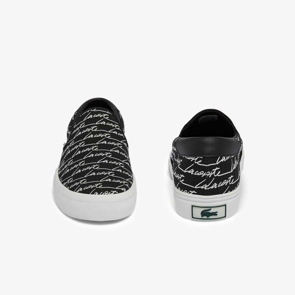 Lacoste Jump Serve Kanvas Slip-On Siyah Beyaz | WS2079358