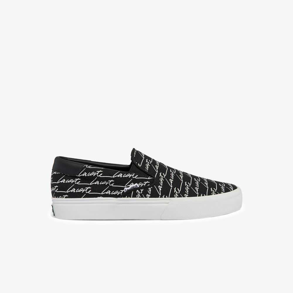 Lacoste Jump Serve Kanvas Slip-On Siyah Beyaz | WS2079358