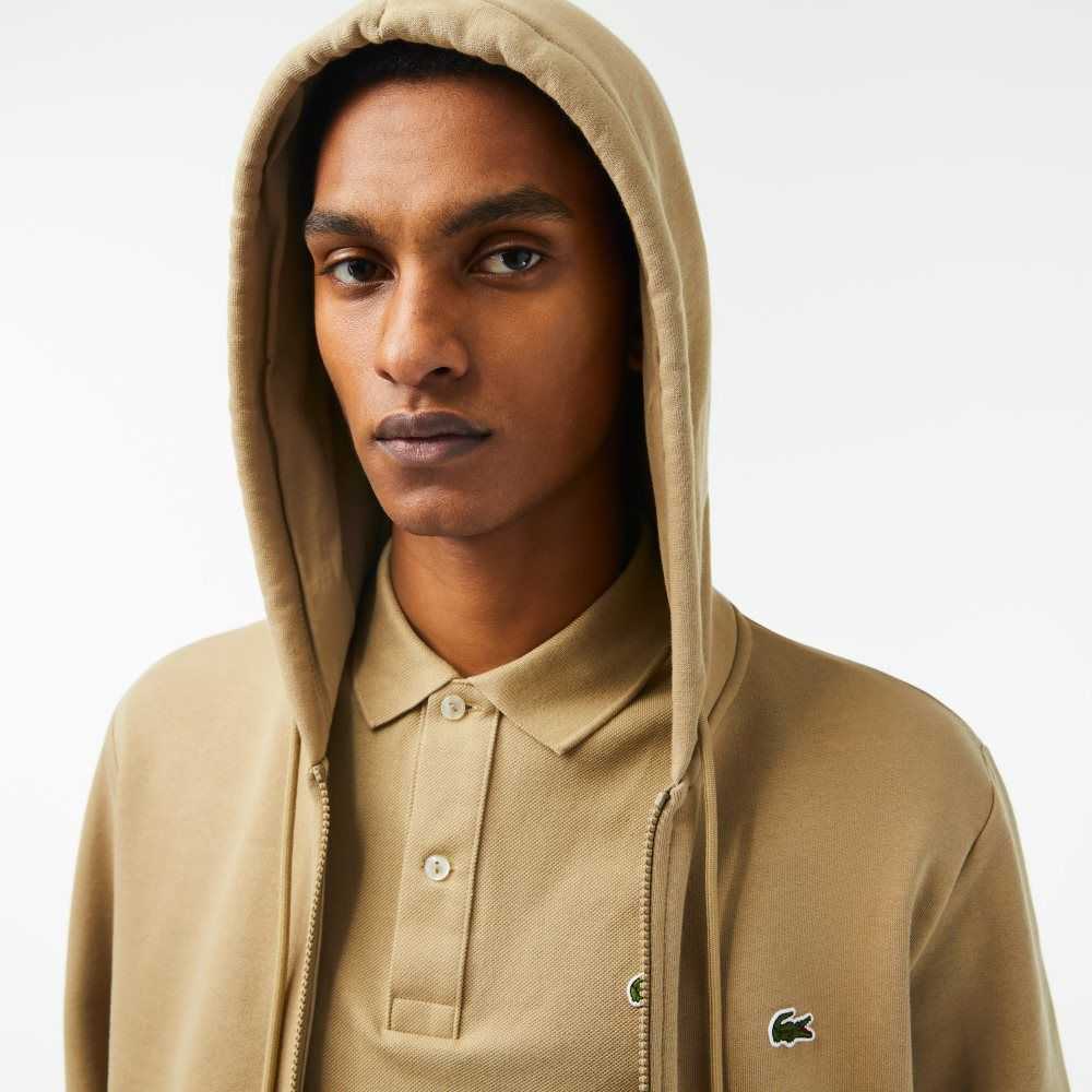 Lacoste Kangaroo Pocket Fleece Zipped Bej Rengi | MH1983425