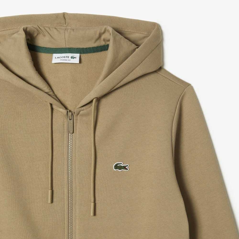 Lacoste Kangaroo Pocket Fleece Zipped Bej Rengi | MH1983425