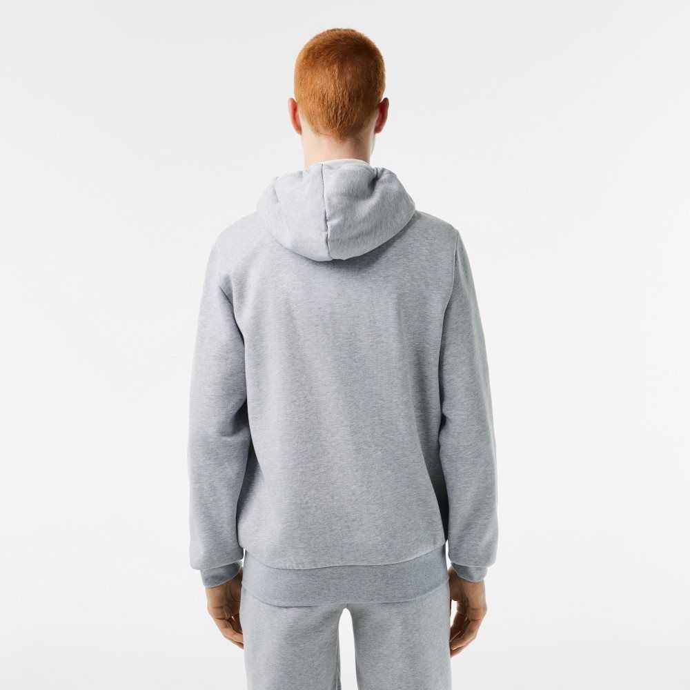 Lacoste Kangaroo Pocket Fleece Zipped Gri | JR7843596