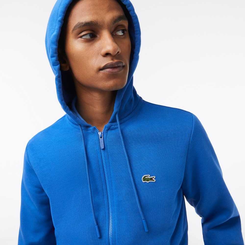 Lacoste Kangaroo Pocket Fleece Zipped Mavi | YK9548260