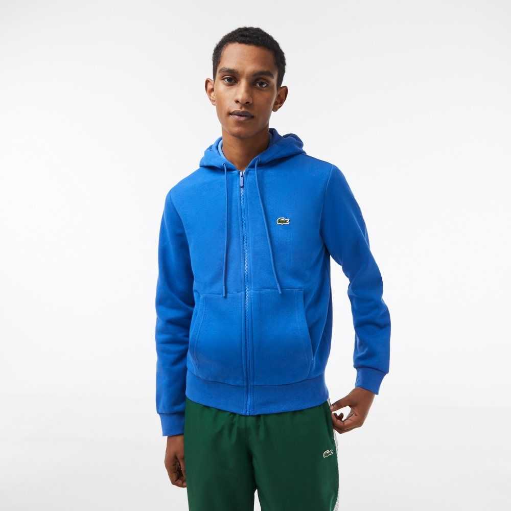 Lacoste Kangaroo Pocket Fleece Zipped Mavi | YK9548260