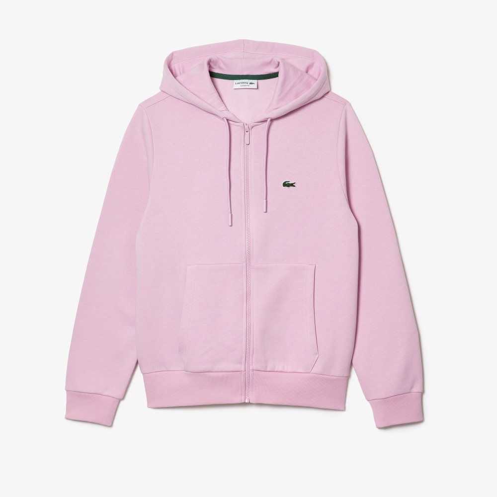 Lacoste Kangaroo Pocket Fleece Zipped Pembe | HU9758432