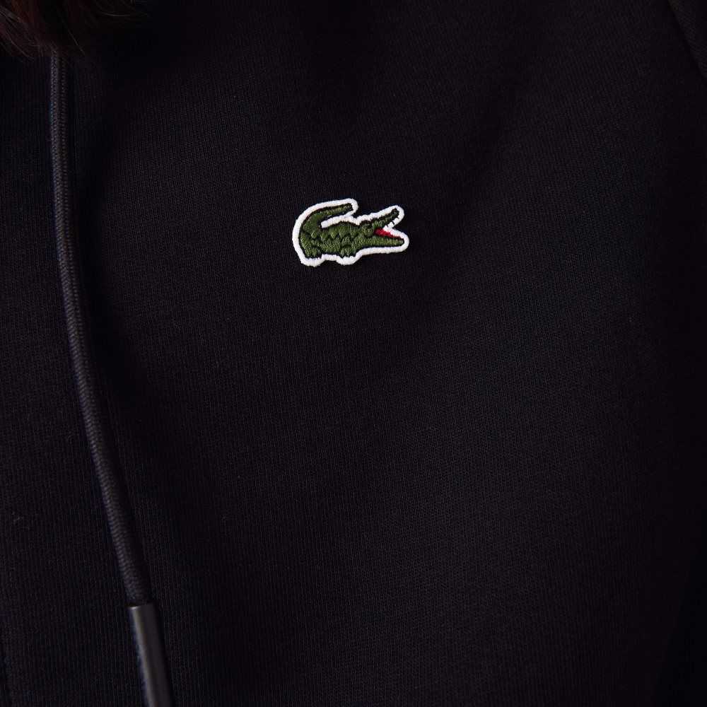 Lacoste Kangaroo Pocket Fleece Zipped Siyah | YU3291456