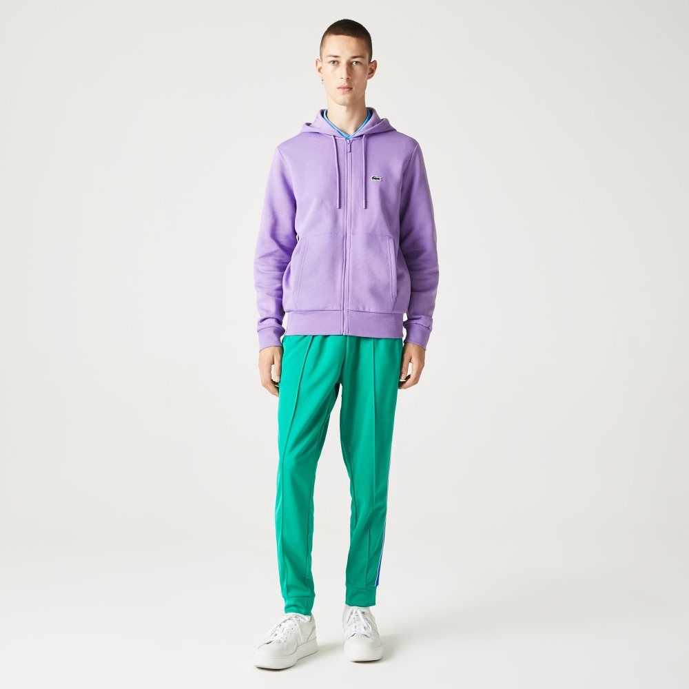 Lacoste Kangaroo Pocket Fleece Zipped Sweatshirt Mor | DA5387209