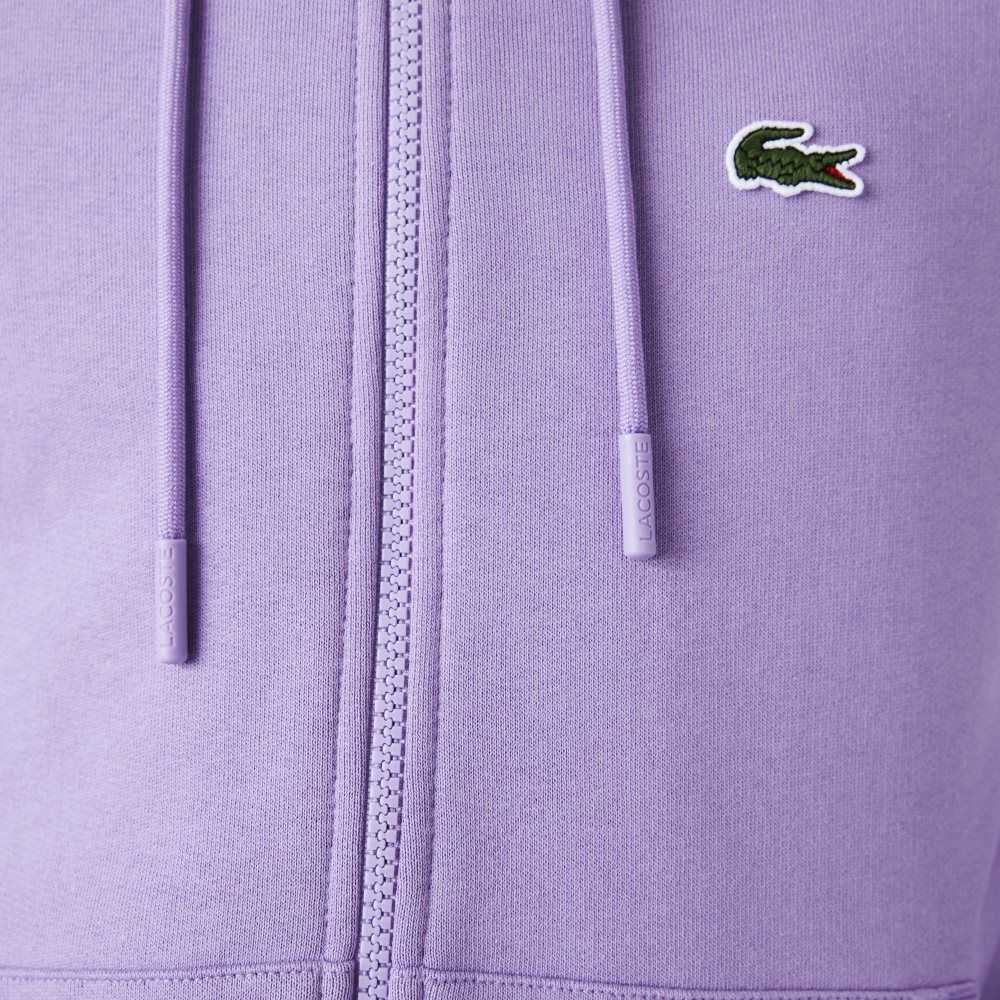 Lacoste Kangaroo Pocket Fleece Zipped Sweatshirt Mor | DA5387209