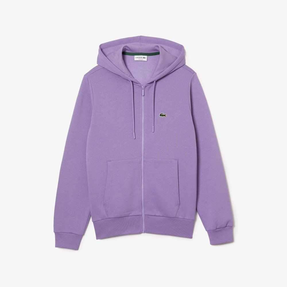 Lacoste Kangaroo Pocket Fleece Zipped Sweatshirt Mor | DA5387209