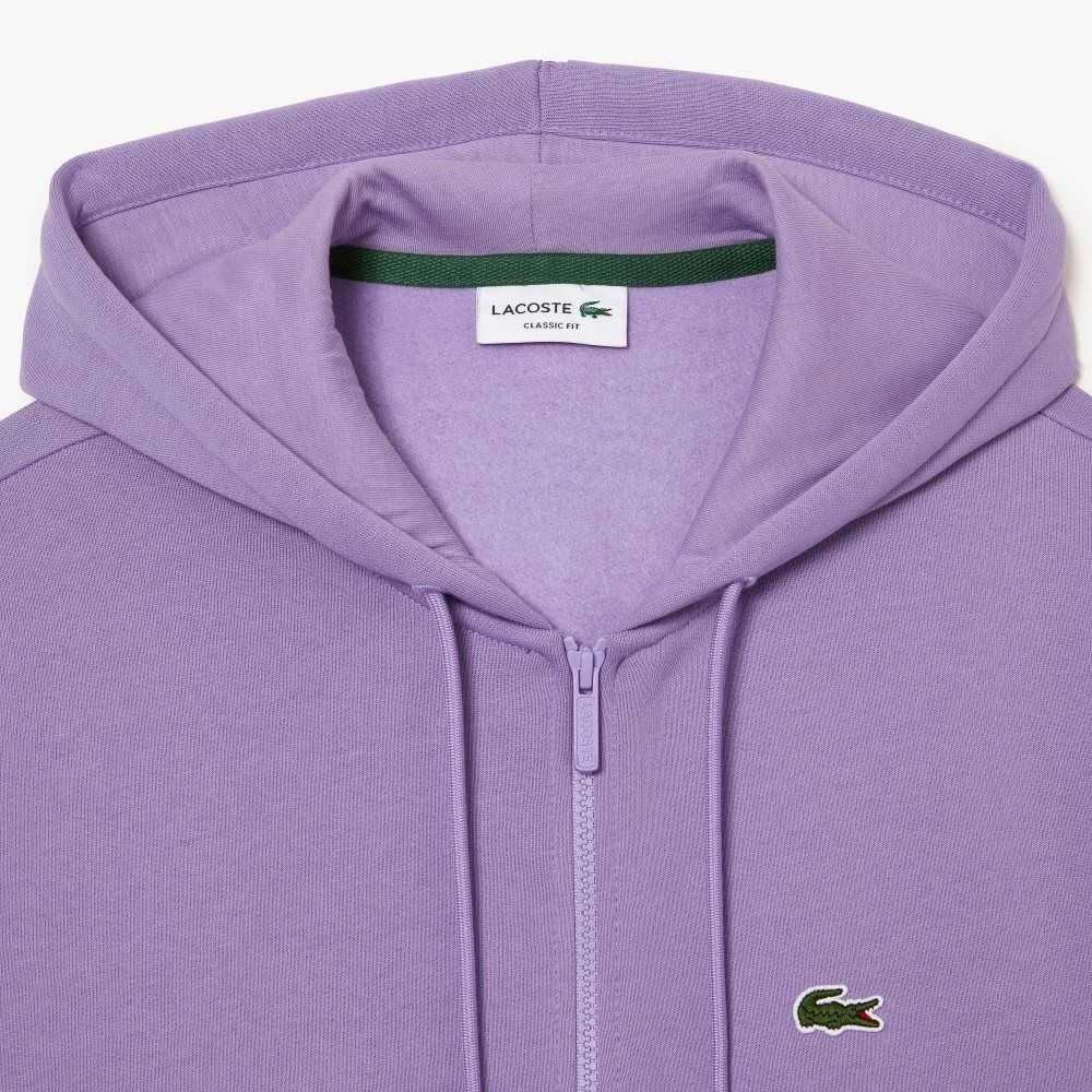 Lacoste Kangaroo Pocket Fleece Zipped Sweatshirt Mor | DA5387209