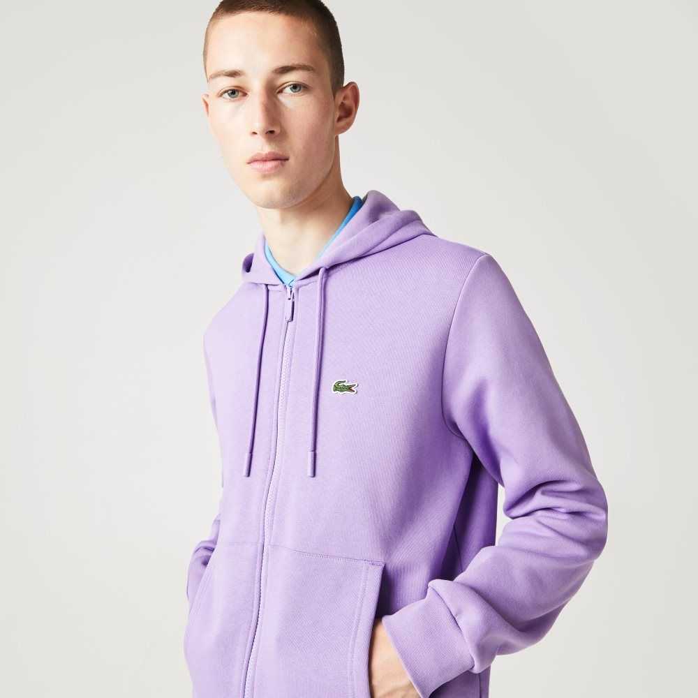 Lacoste Kangaroo Pocket Fleece Zipped Sweatshirt Mor | DA5387209