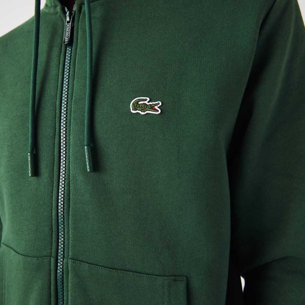 Lacoste Kangaroo Pocket Fleece Zipped Yeşil | SO8924630