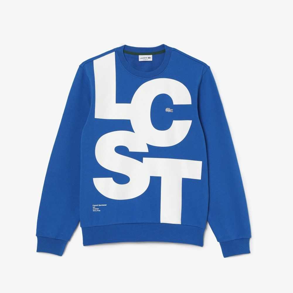 Lacoste Klasik Fit Contrast Lettering Pamuklu Mavi | ML5461709