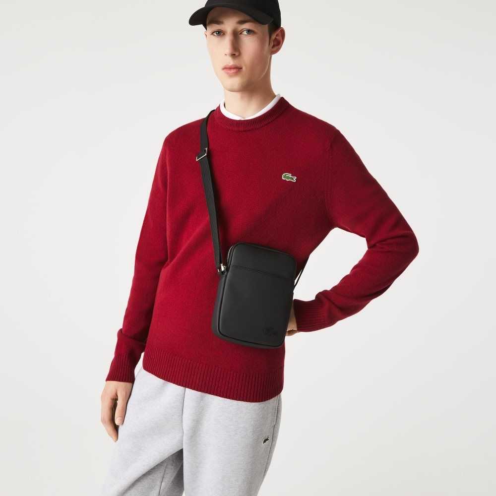 Lacoste Klasik Petit Pique Vertical Zip Siyah | AB4851320