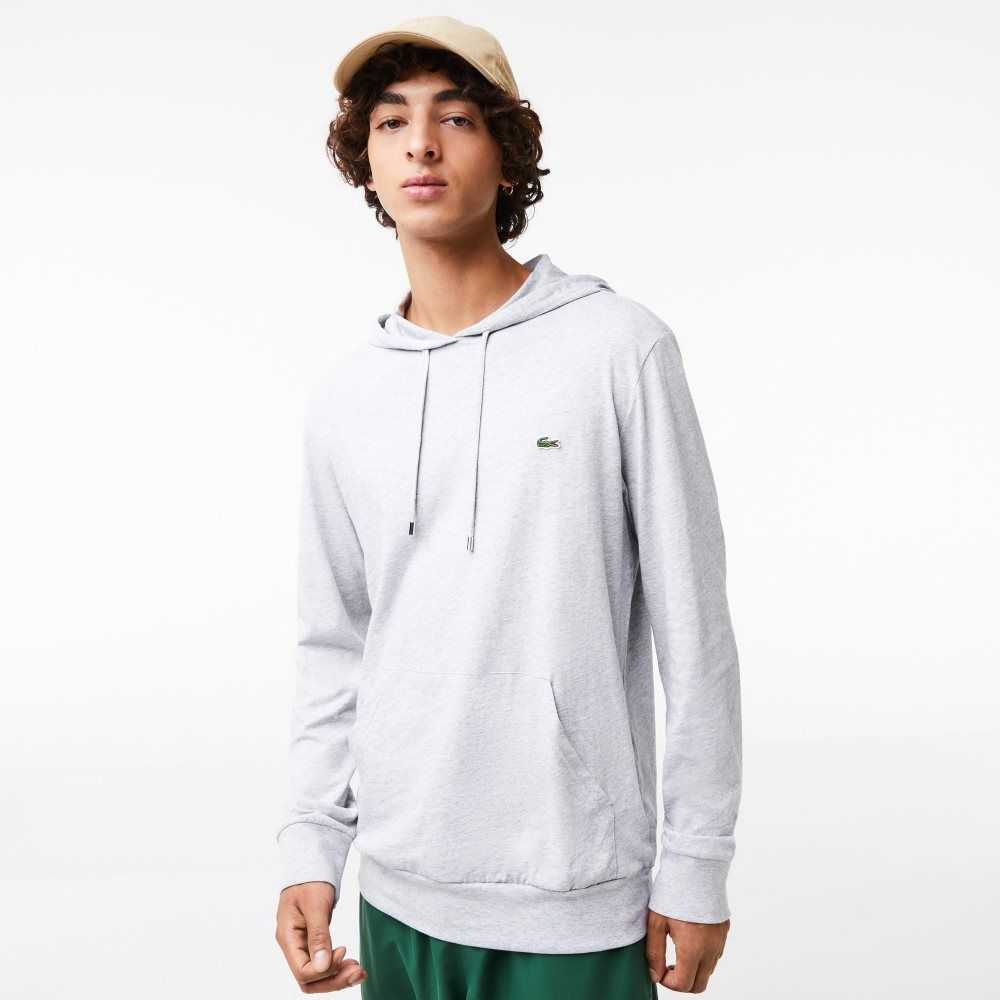 Lacoste Kukuletalı Pamuklu Jersey Sweatshirt Gri | AF6172304