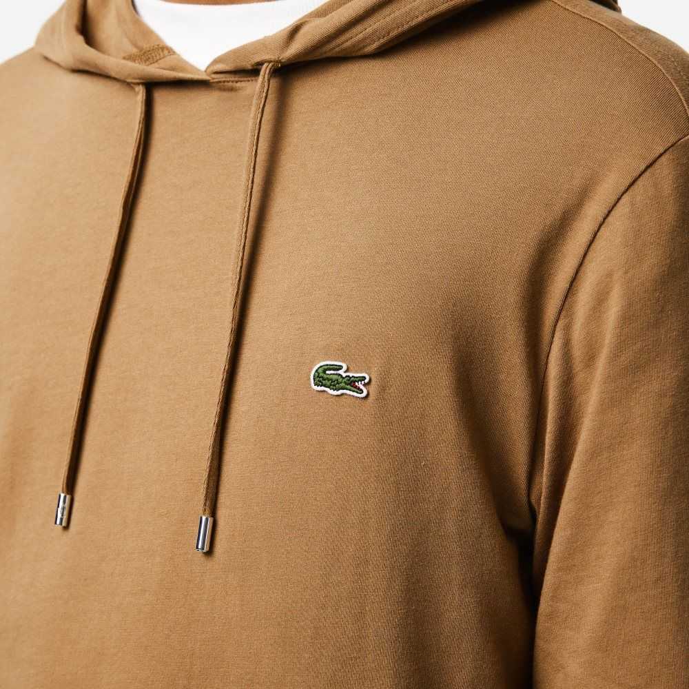 Lacoste Kukuletalı Pamuklu Jersey Sweatshirt Kahverengi | CD1724835