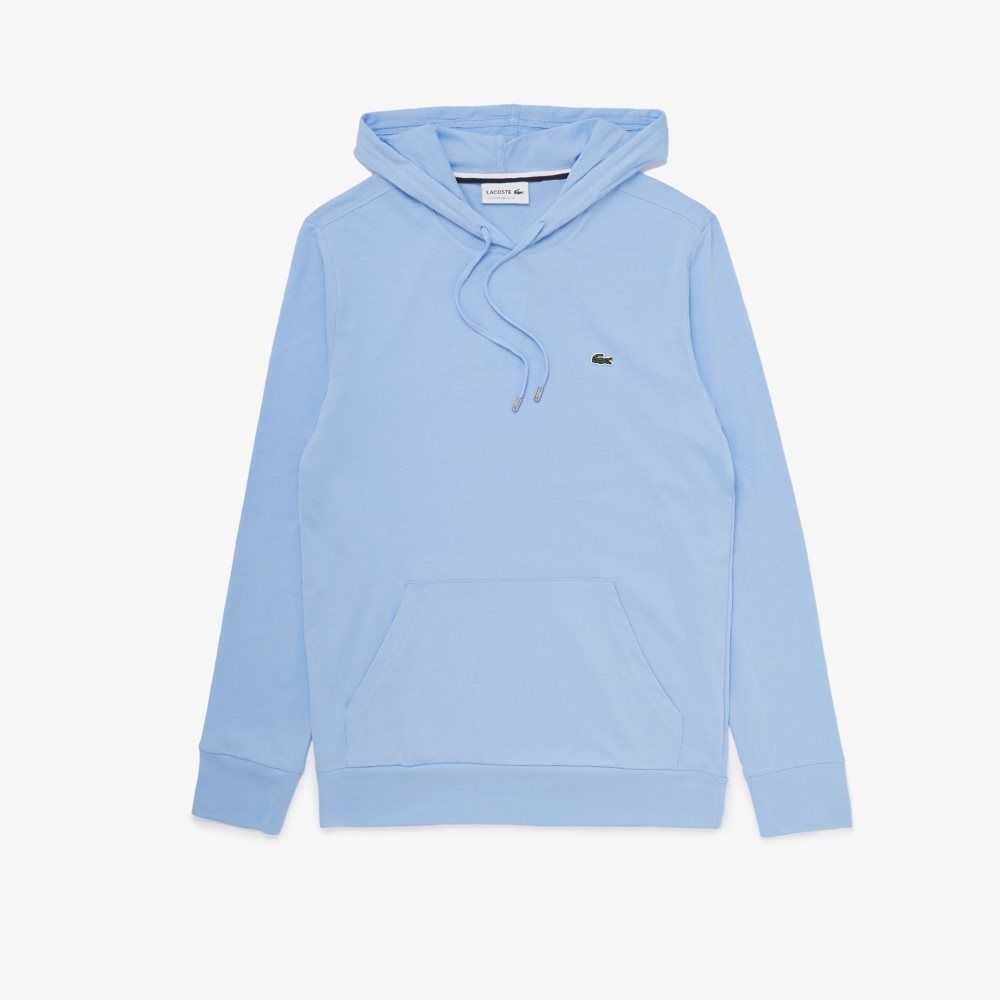 Lacoste Kukuletalı Pamuklu Jersey Sweatshirt Mavi | HX3509472