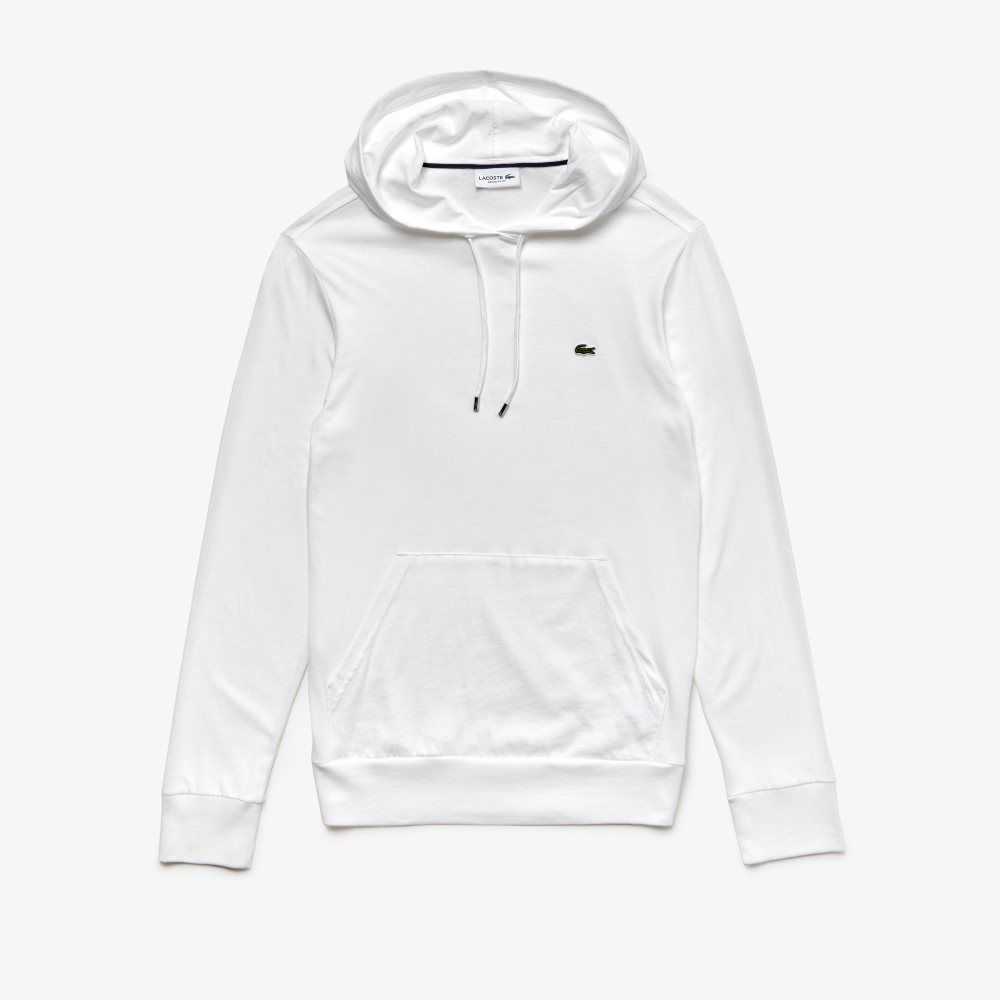 Lacoste Kukuletalı Pamuklu Jersey Sweatshirt Beyaz | JI8910576