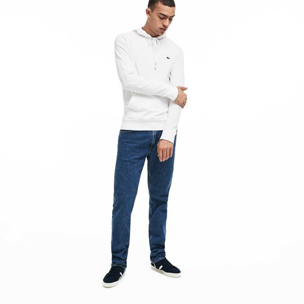 Lacoste Kukuletalı Pamuklu Jersey Sweatshirt Beyaz | JI8910576