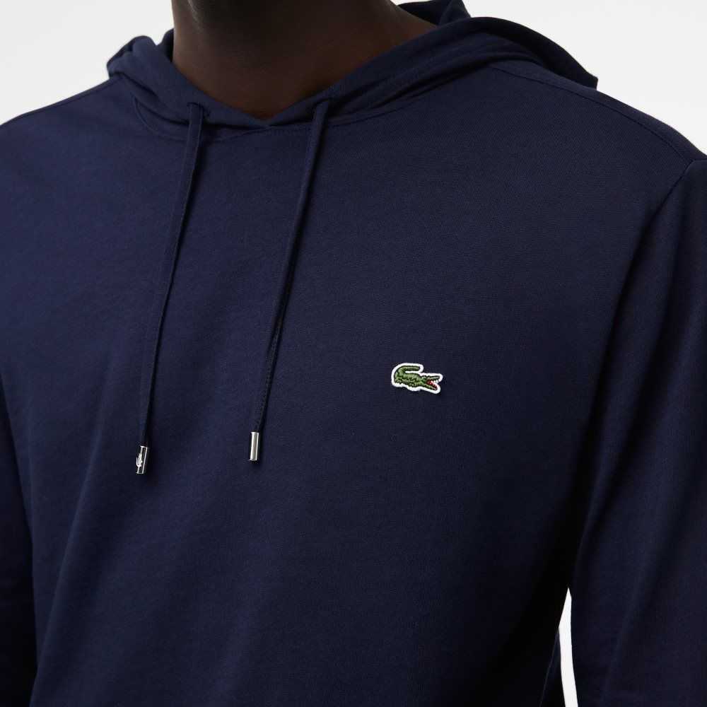 Lacoste Kukuletalı Pamuklu Jersey Sweatshirt Lacivert Mavi | NH0148923