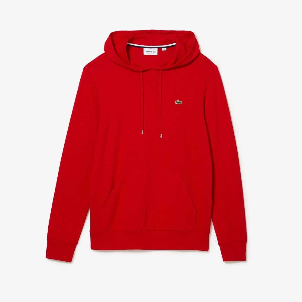 Lacoste Kukuletalı Pamuklu Jersey Sweatshirt Kırmızı | WM8362451