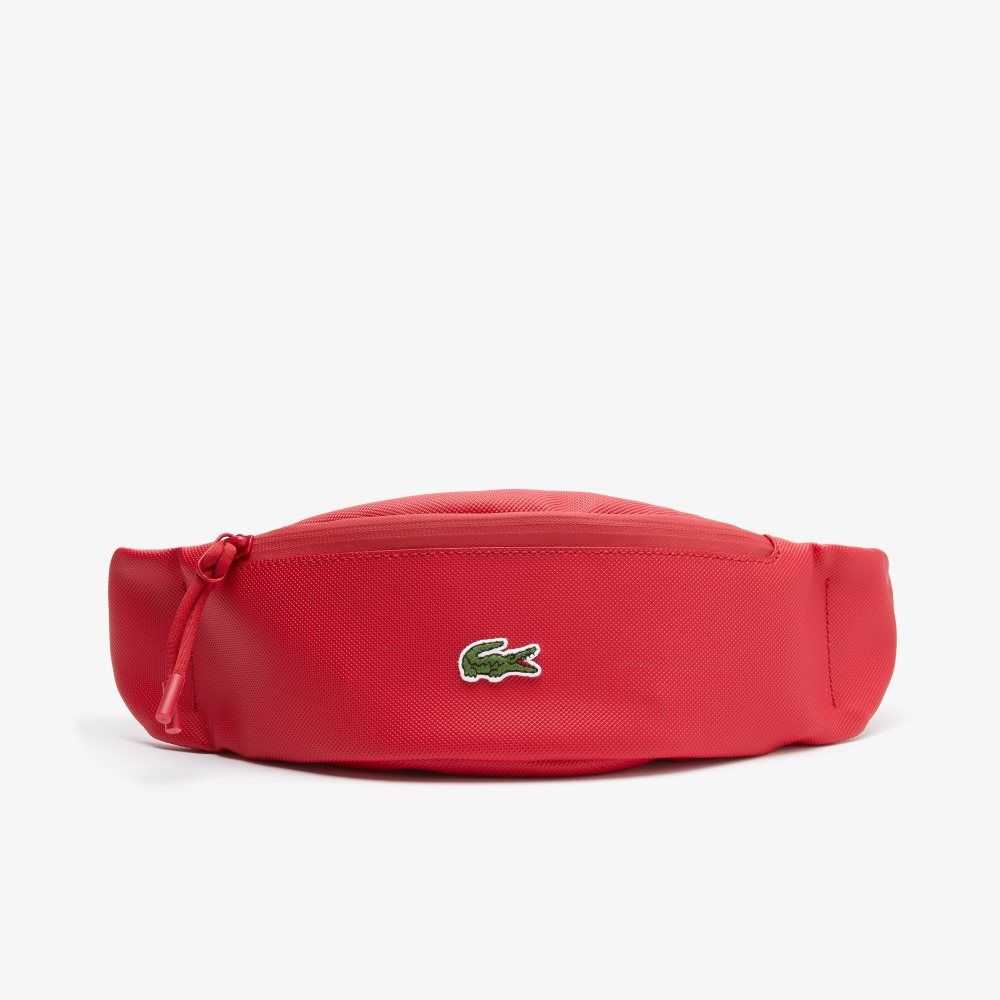 Lacoste LCST Coated Kanvas Zippered Fanny Pack Kırmızı | AC9852746