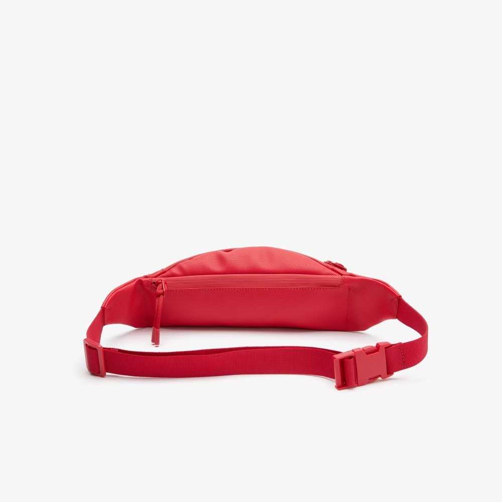 Lacoste LCST Coated Kanvas Zippered Fanny Pack Kırmızı | AC9852746