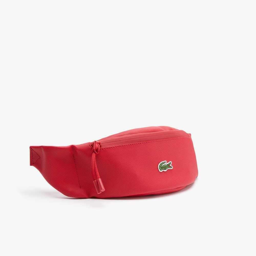 Lacoste LCST Coated Kanvas Zippered Fanny Pack Kırmızı | AC9852746