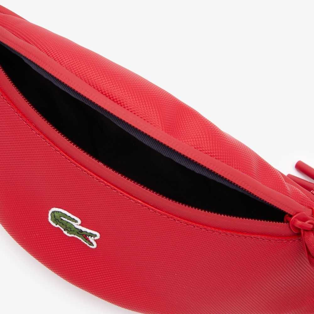 Lacoste LCST Coated Kanvas Zippered Fanny Pack Kırmızı | AC9852746