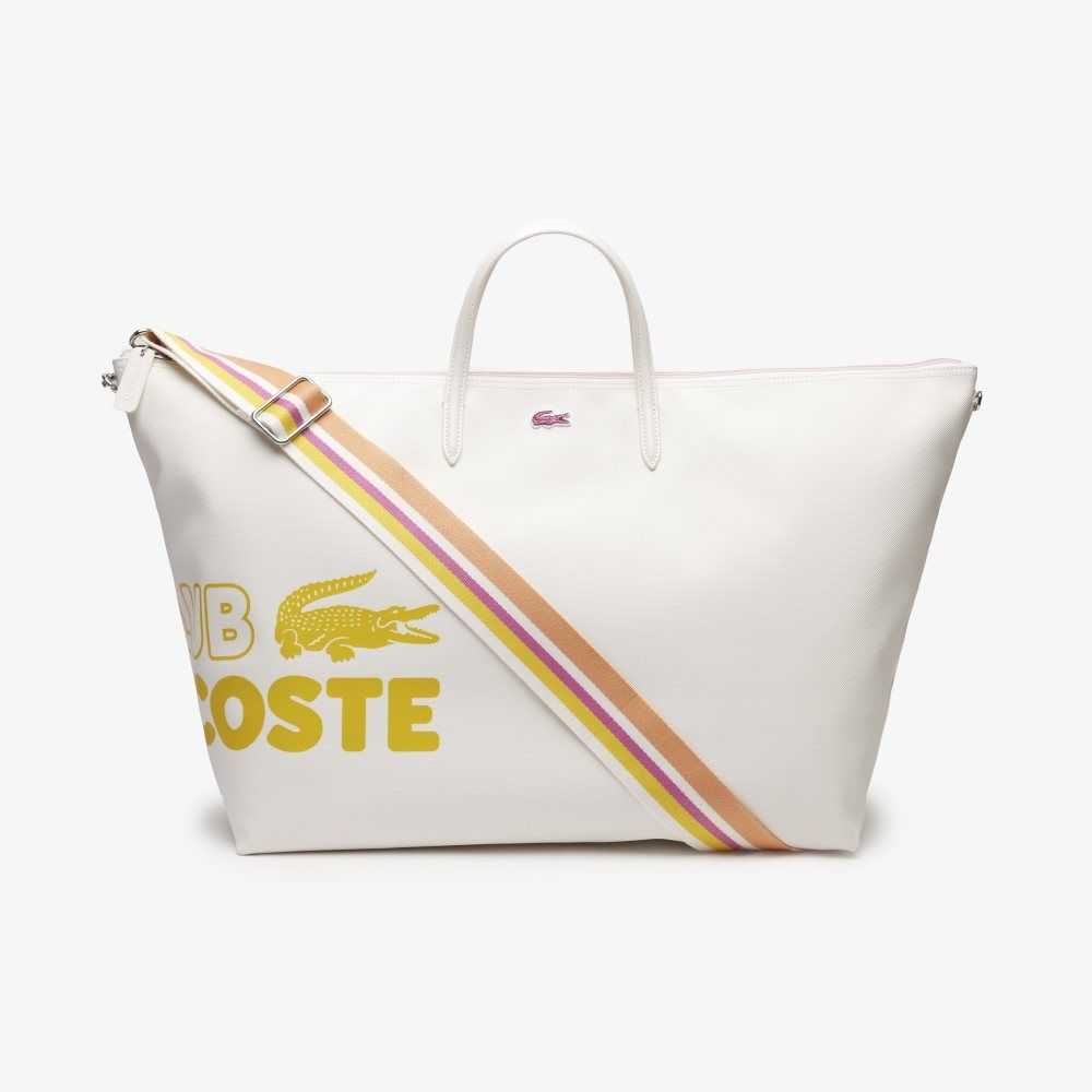 Lacoste L.12.12 Large Contrast Print Tote Renkli | KC7439058