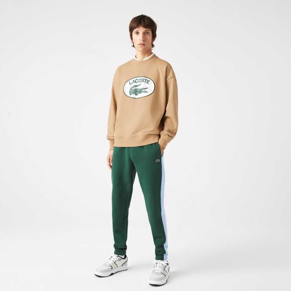 Lacoste Loose Fit Branded Monogram Print Bej Rengi | OX2983675