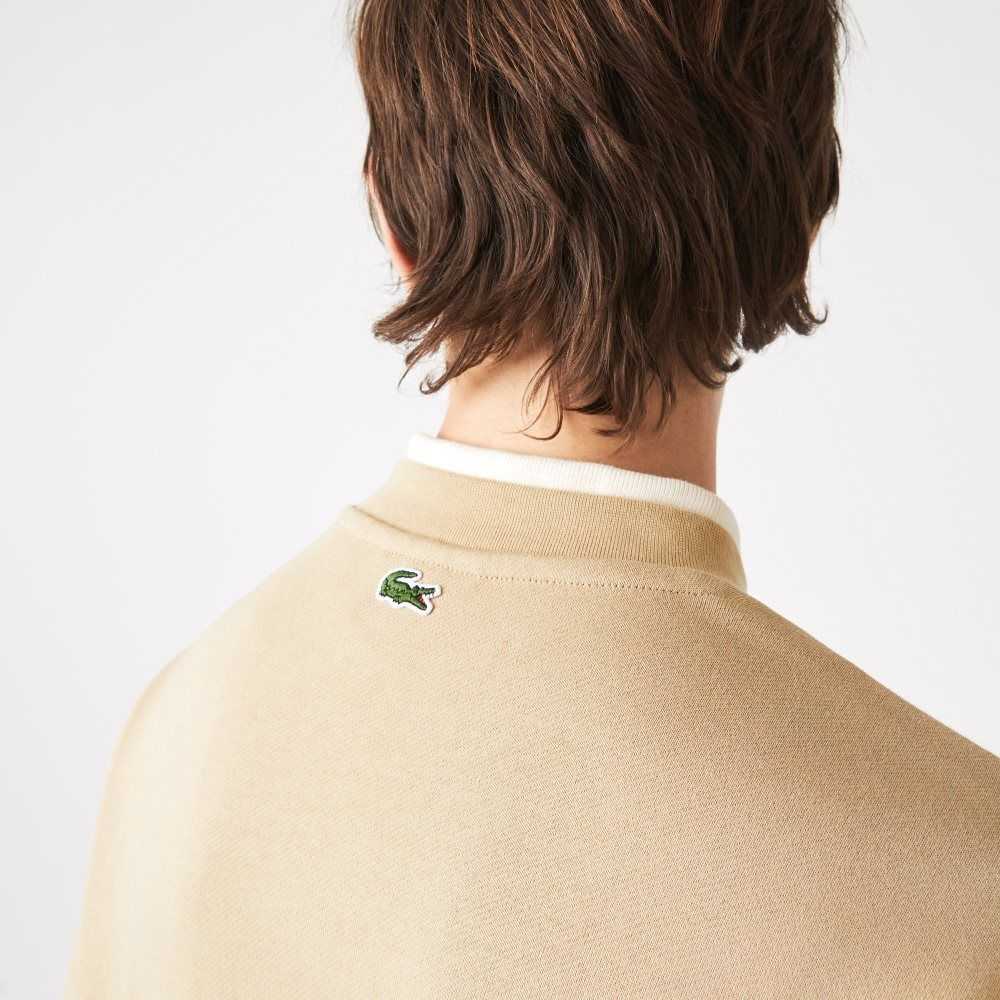 Lacoste Loose Fit Branded Monogram Print Bej Rengi | OX2983675