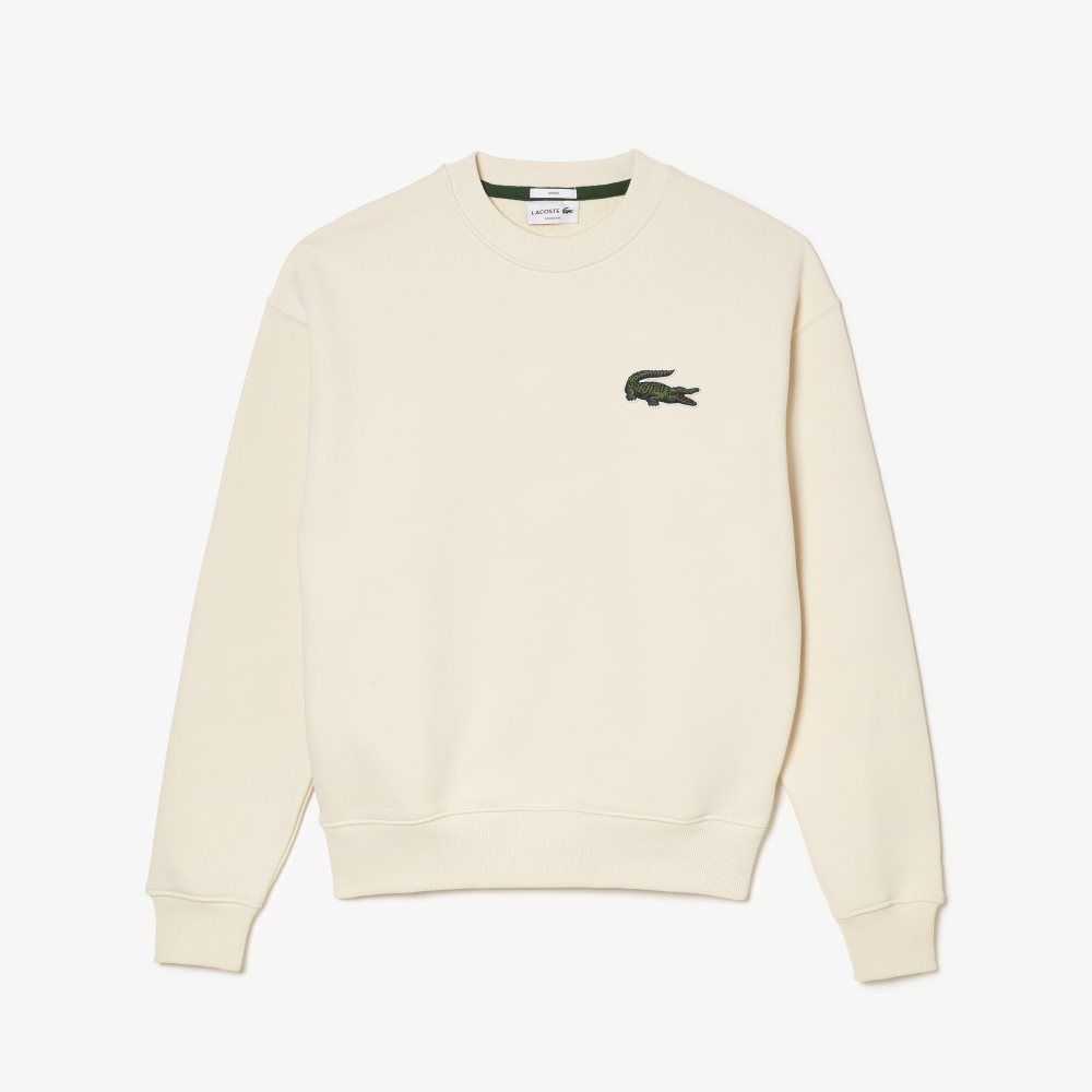 Lacoste Loose Fit Crocodile Badge Beyaz | XF8903164