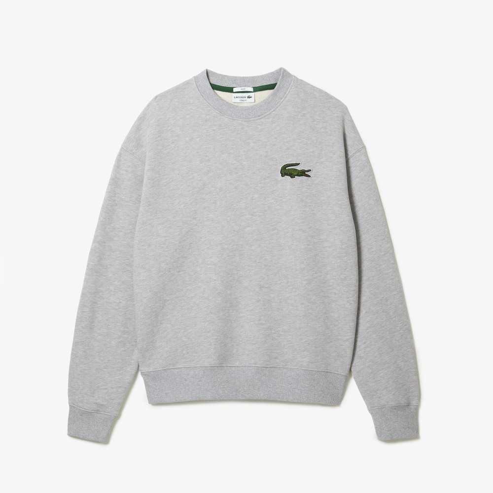 Lacoste Loose Fit Crocodile Badge Gri | UG1983207