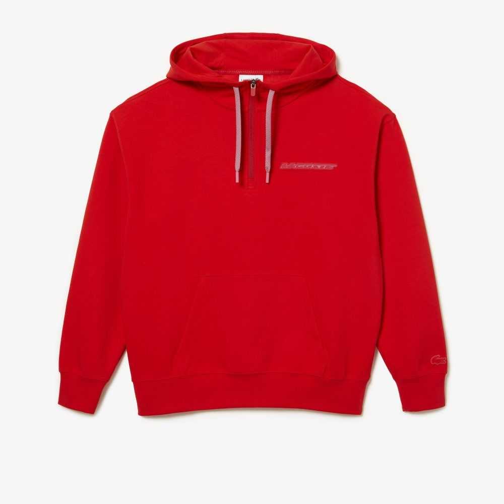 Lacoste Loose Fit Hoodie Kırmızı | FE4708925