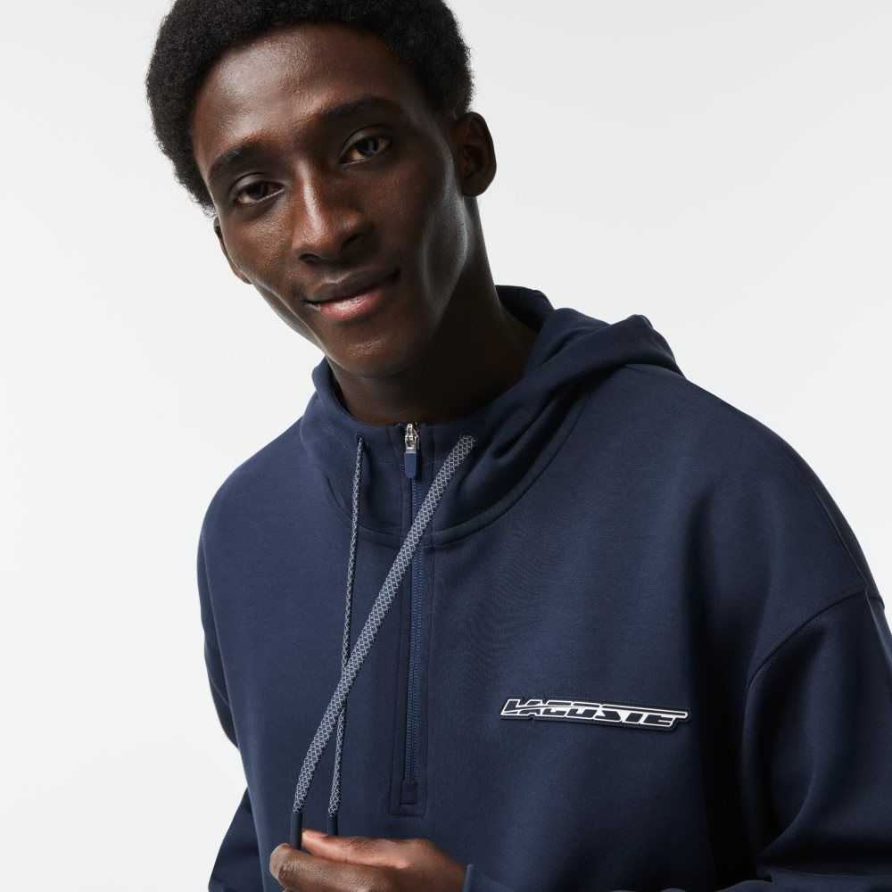 Lacoste Loose Fit Hoodie Mavi | YC2374159