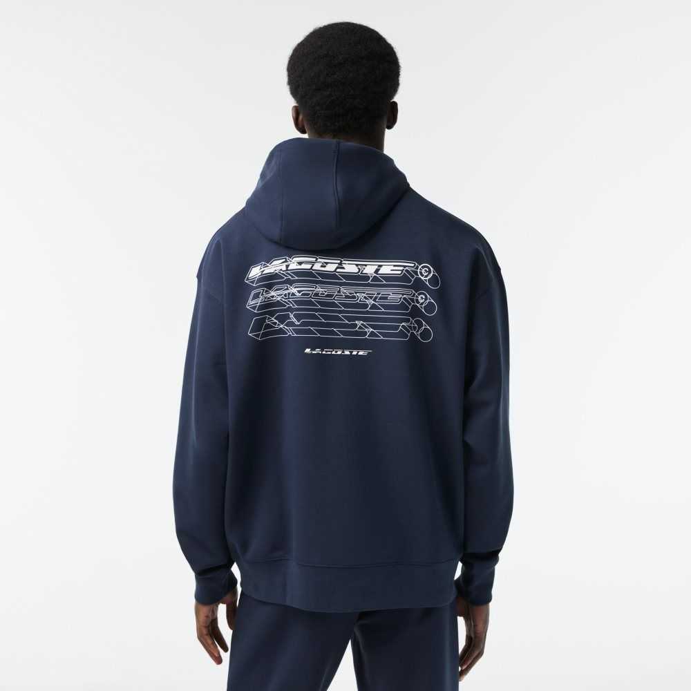 Lacoste Loose Fit Hoodie Mavi | YC2374159