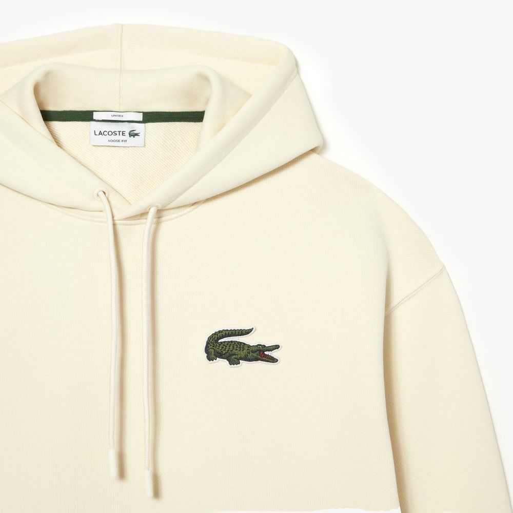 Lacoste Loose Fit Kukuletalı Organic Pamuklu Beyaz | IG5128763