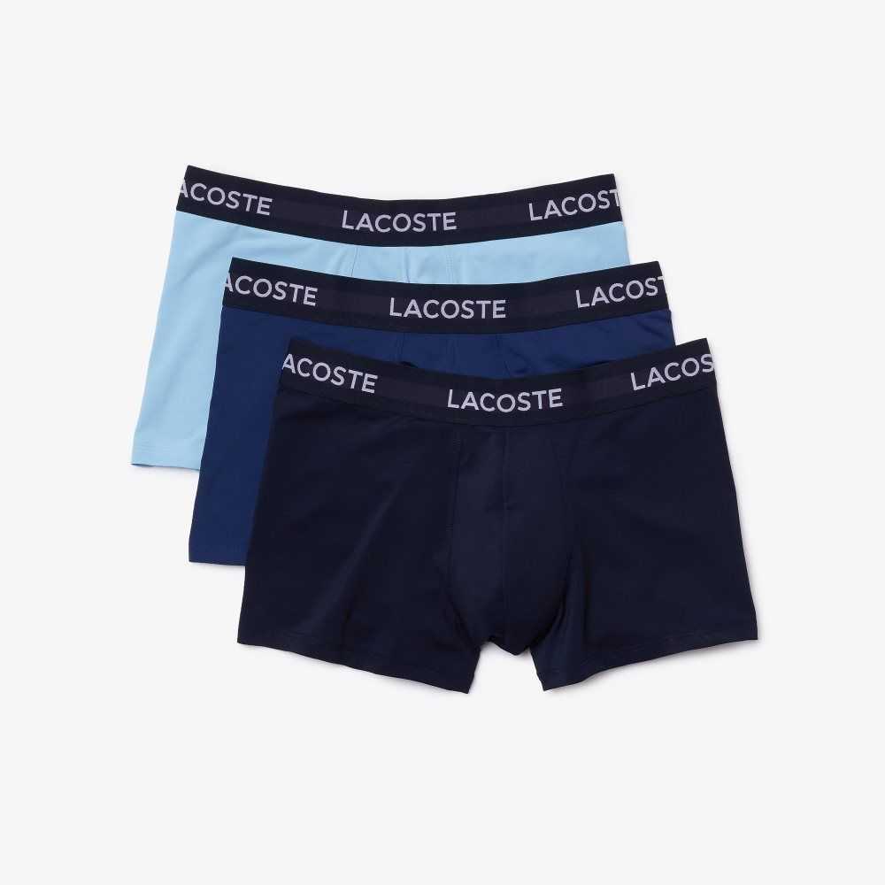 Lacoste Microfiber Trunk 3-Pack Lacivert Mavi Mavi | JL4837025