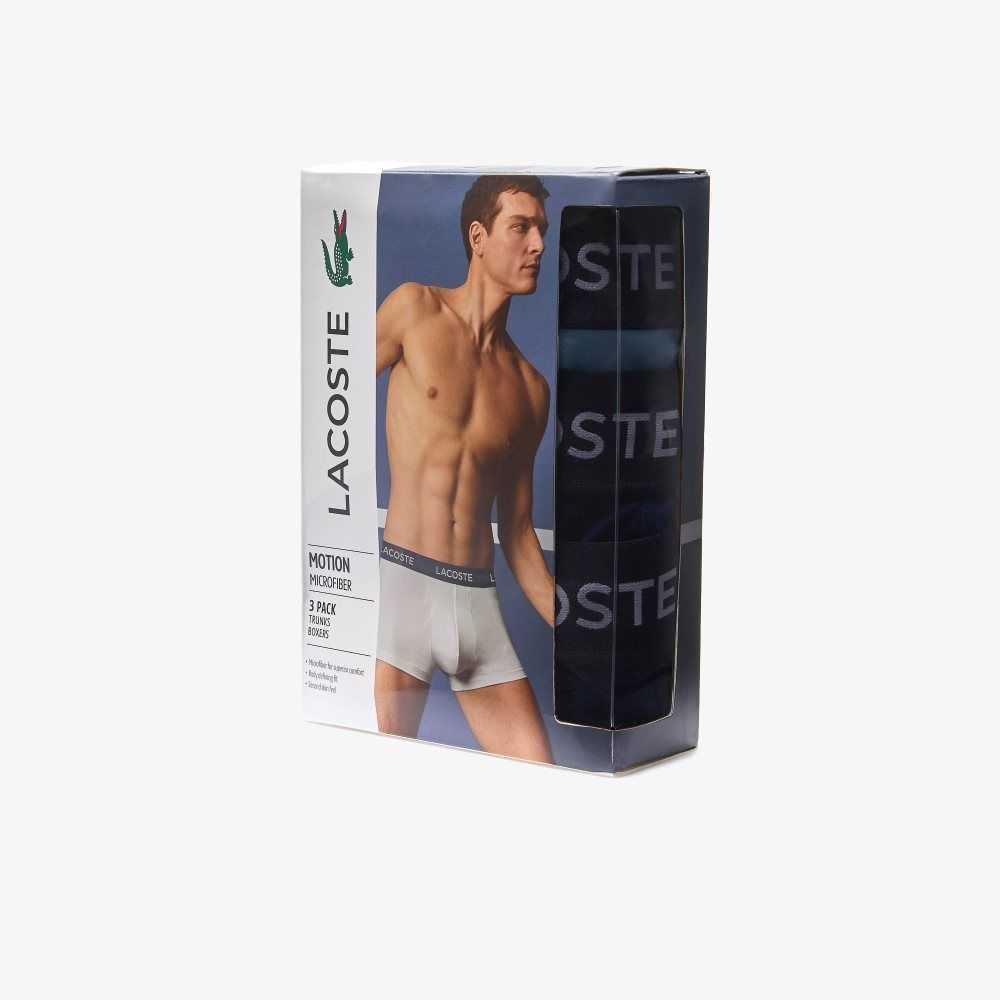 Lacoste Microfiber Trunk 3-Pack Lacivert Mavi Mavi | JL4837025