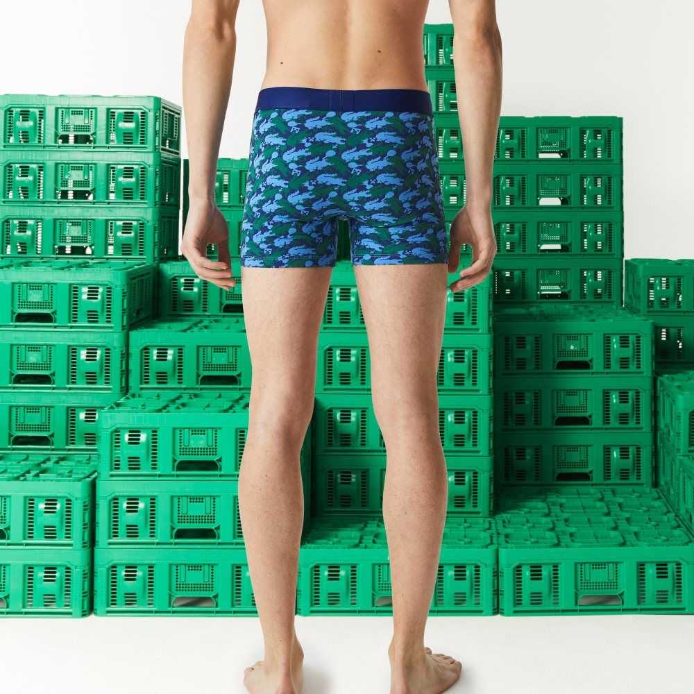 Lacoste Minecraft Print Long Organic Pamuklu Boksör Briefs Renkli | SI3970425